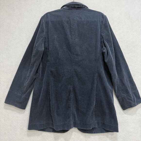 J. Jill Blazer Womens Large Navy Blue Corduroy 3 Button Notch Lapel Lined - Picture 5 of 7